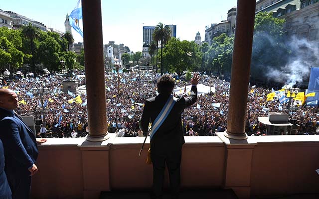 Javier Milei en su investidura como presidente | Crditos: Walter Carrera